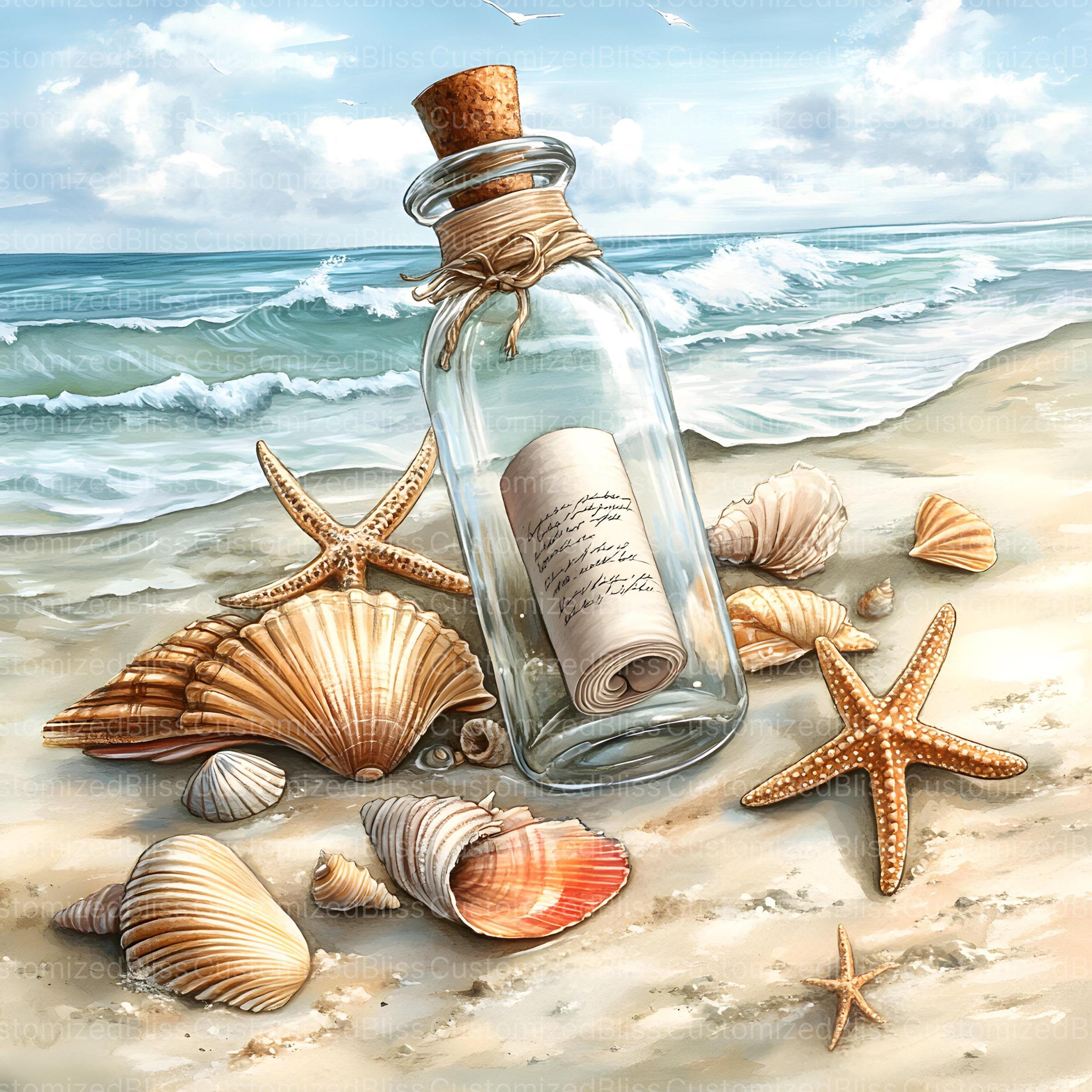 Note in A Bottle Clip Art Bundle, 16 High Res Watercolor Jpgs Junk ...