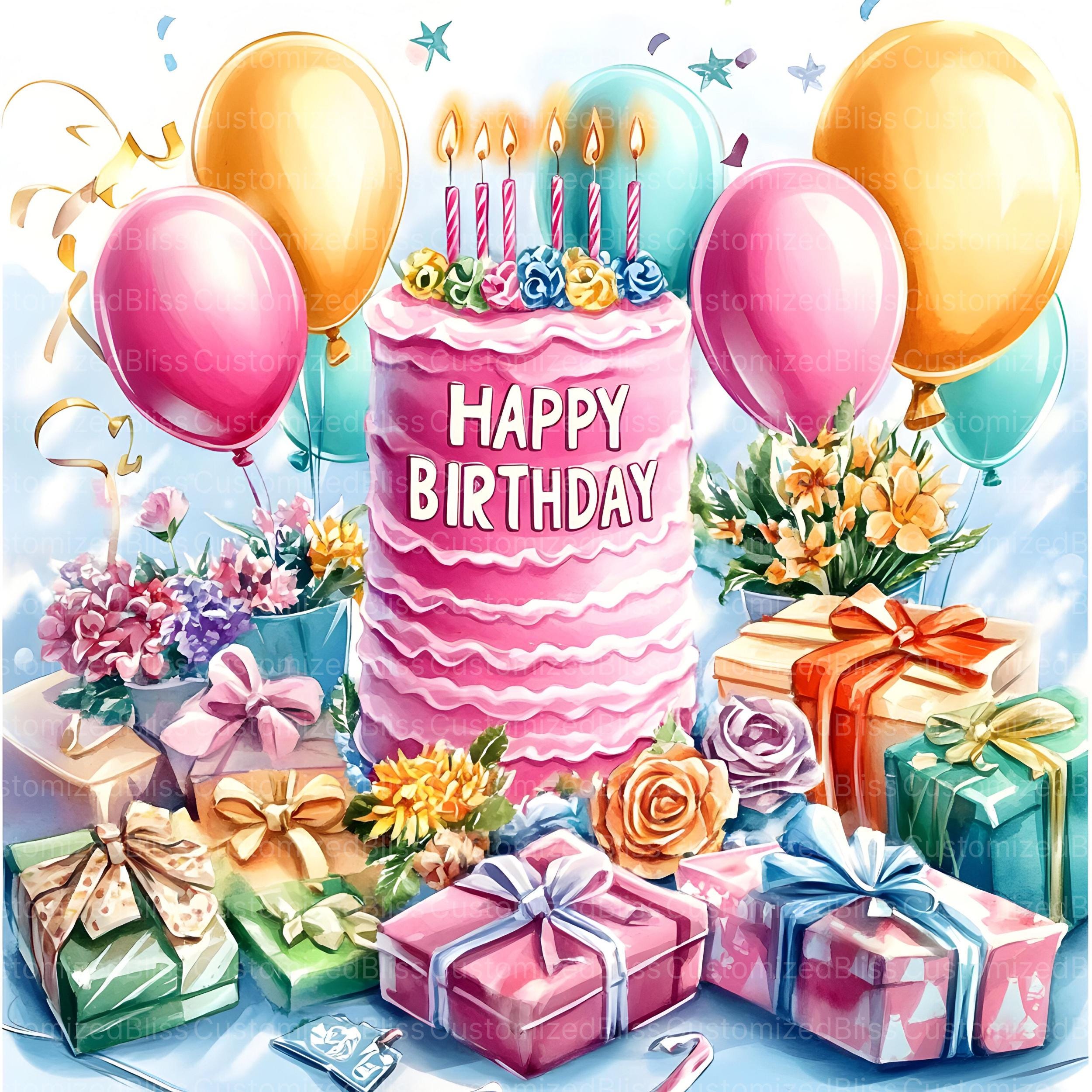 happy birthday art card Images High Quality Grahic 14 Happy Birthday Clipart, Card Making, Party Decorations, High Quality ...