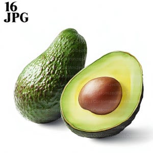 16 imágenes prediseñadas de aguacate, aguacate imprimible, imágenes prediseñadas de frutas, archivos JPG de alta calidad, imágenes prediseñadas de acuarela, diario basura, descarga digital, manualidades de papel