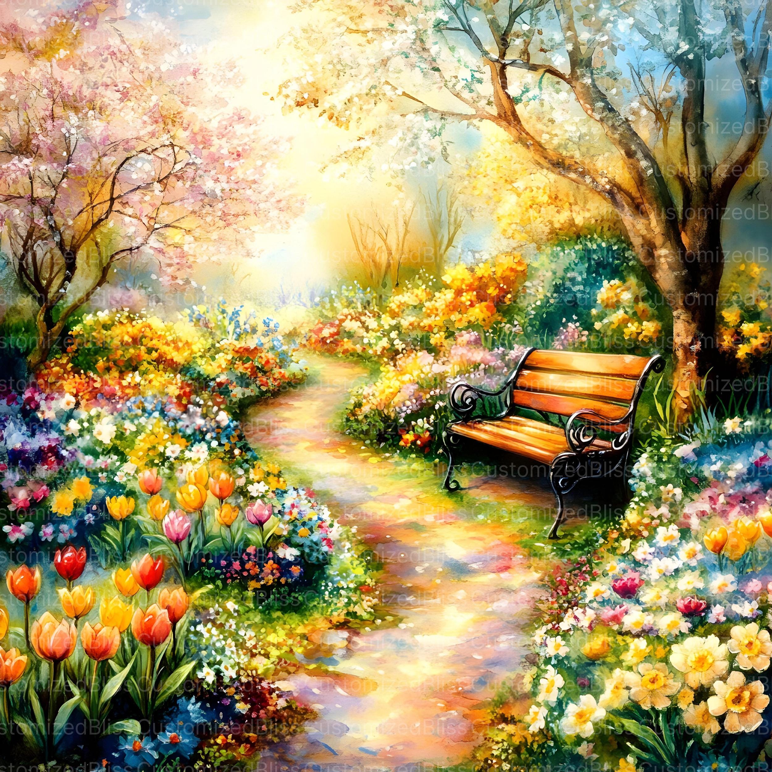 20 春の庭のクリップアート、春の庭のデジタル ペーパー、庭の