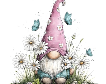 30 akvarell vårtomte Clipart, blommig Clipart, nyckfull tomte, akvarelltomtar, nyckfull Clipart, digital tomtedesign, blomma JPG