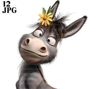 12 imágenes prediseñadas de burro divertido, imágenes prediseñadas de risa de burro, burro lindo, archivos JPG de alta calidad, descarga digital, manualidades de papel, diario basura, decoración de guardería