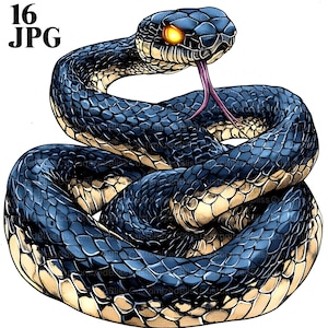 16 aquarel cobra slang clipart, cobra clipart, slang clipart, reptiel clipart, hoge kwaliteit jpg's, ongewenste dagboek, digitale download, ambacht