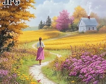 20 Vintage akwarelowe wiejskie sceny clipart, wiejskie życie krajobraz, wiejskie clipart, pobieranie cyfrowe, dziennik śmieci, clipart, JPG