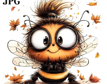 Eigenzinnige hommel clipart, bij clipart, gekke insect clipart, 15 hoge kwaliteit jpg's, aquarel clipart, ongewenste dagboek, digitale download, ambacht