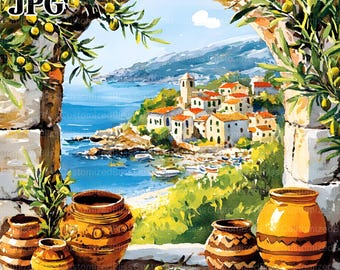20 Greece Clipart, Greek Clipart, Summer Clipart, High Quality JPG, Watercolor Clipart, Junk Journal, Digital Download, Paper Craft Clip Art