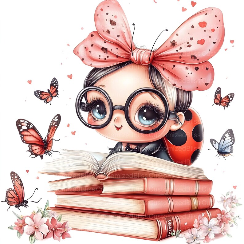 16 Ladybug Clipart, Reading Book Clipart, English Teacher, Library ...