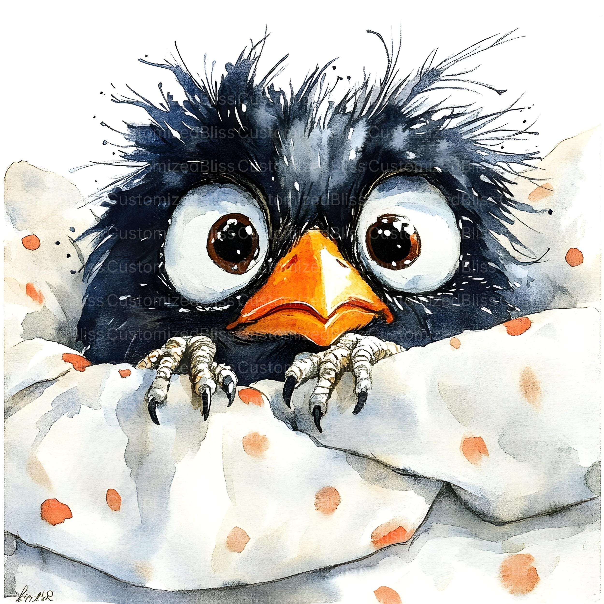 15 Grumpy Bird in Bed Clipart, Cute Birds, Bird in Bed, Grumpy Bird ...