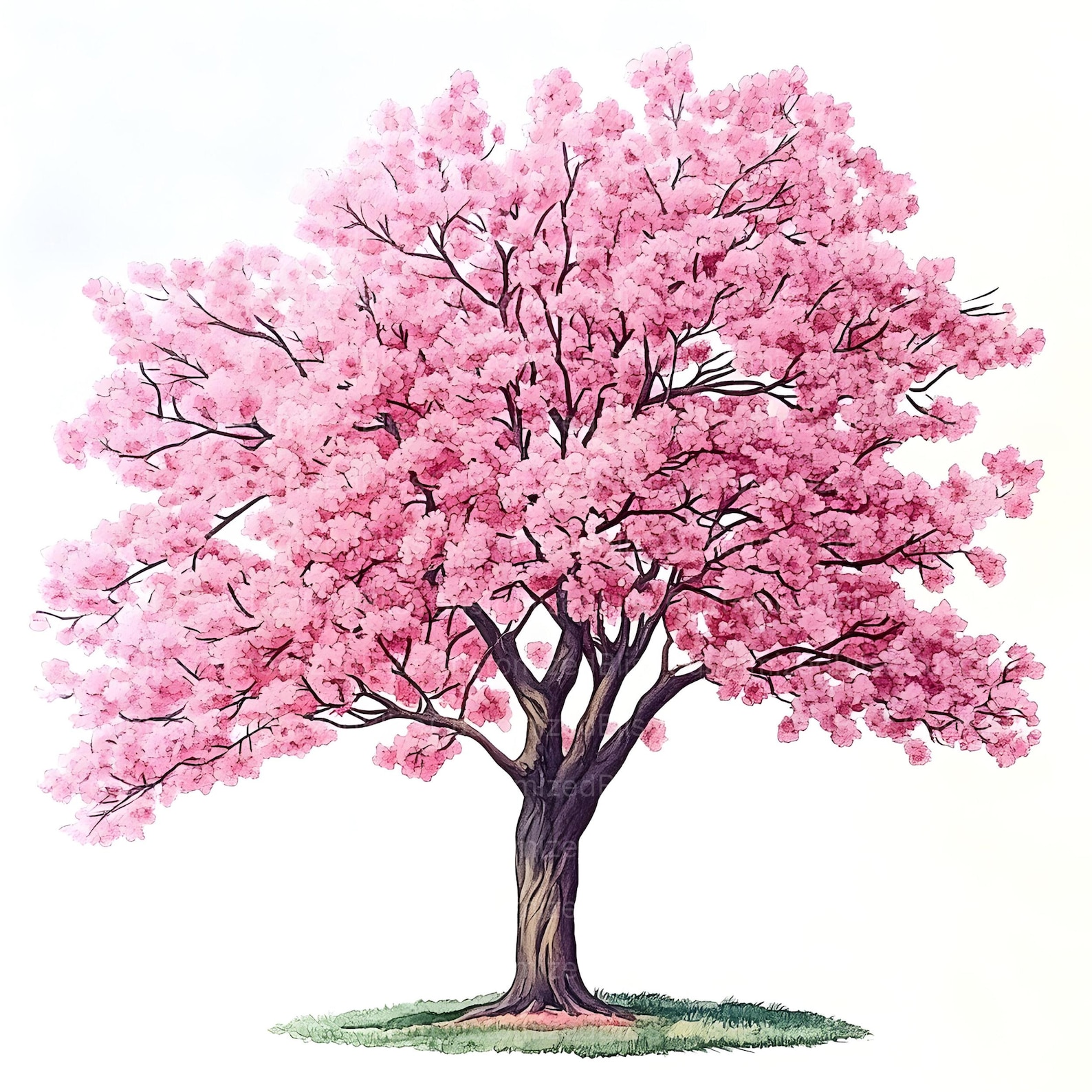 Tree In Spring Clipart Cherry Tree in Spring Clipart Bundle, 16 High Quality JPG, Tree Clipart ...