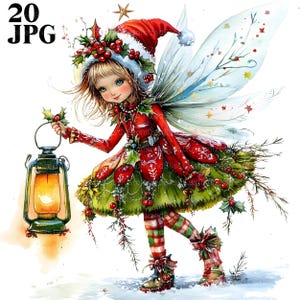 Eigenzinnige kerstlantaarnkunst, 20 hoge kwaliteit jpg's, kerstelf, junkjournaal, scrapbooking, kaarten maken, digitale downloadkit, grillig