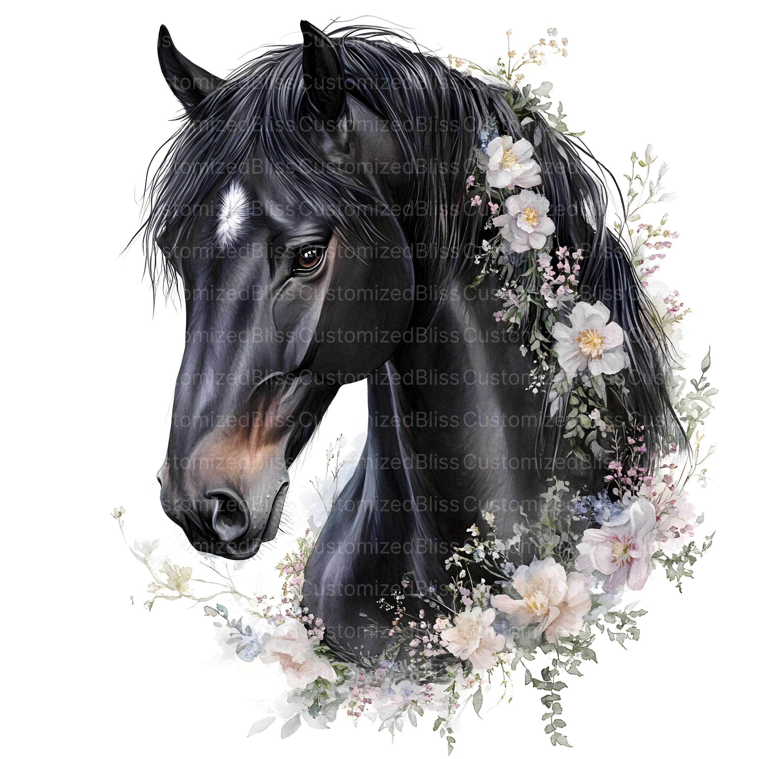 20種類の黒馬のクリップアート、馬の画像、かわいい動物のクリップ