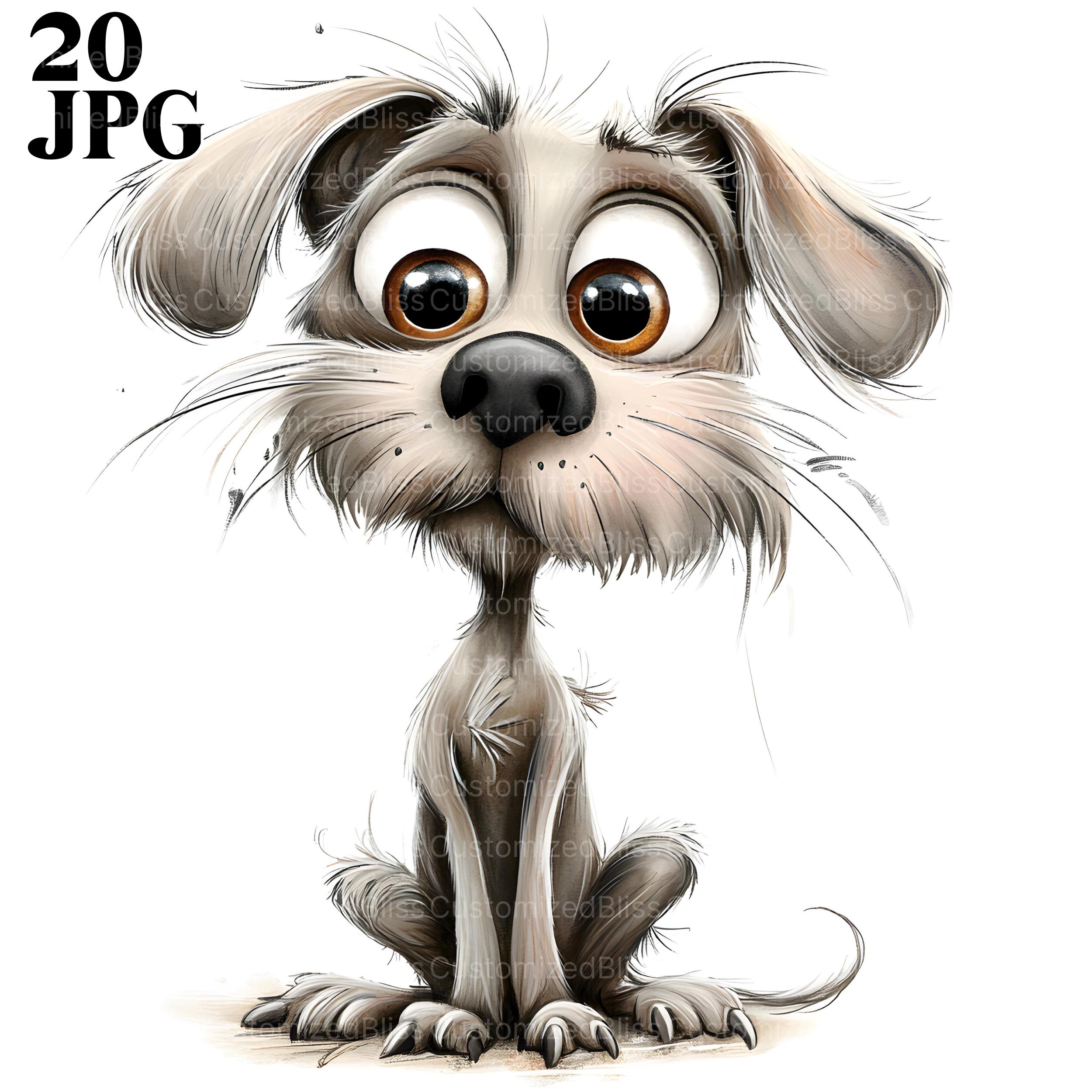 犬　絵 20 ボサボサの毛の犬のクリップアート、疲れた子犬、水彩クリップ