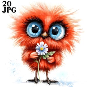 20 imágenes prediseñadas de aves peculiares, imágenes prediseñadas de animales peculiares, archivos JPG de alta calidad, imágenes prediseñadas de acuarela, diario basura, descarga digital, manualidades de papel, imágenes prediseñadas