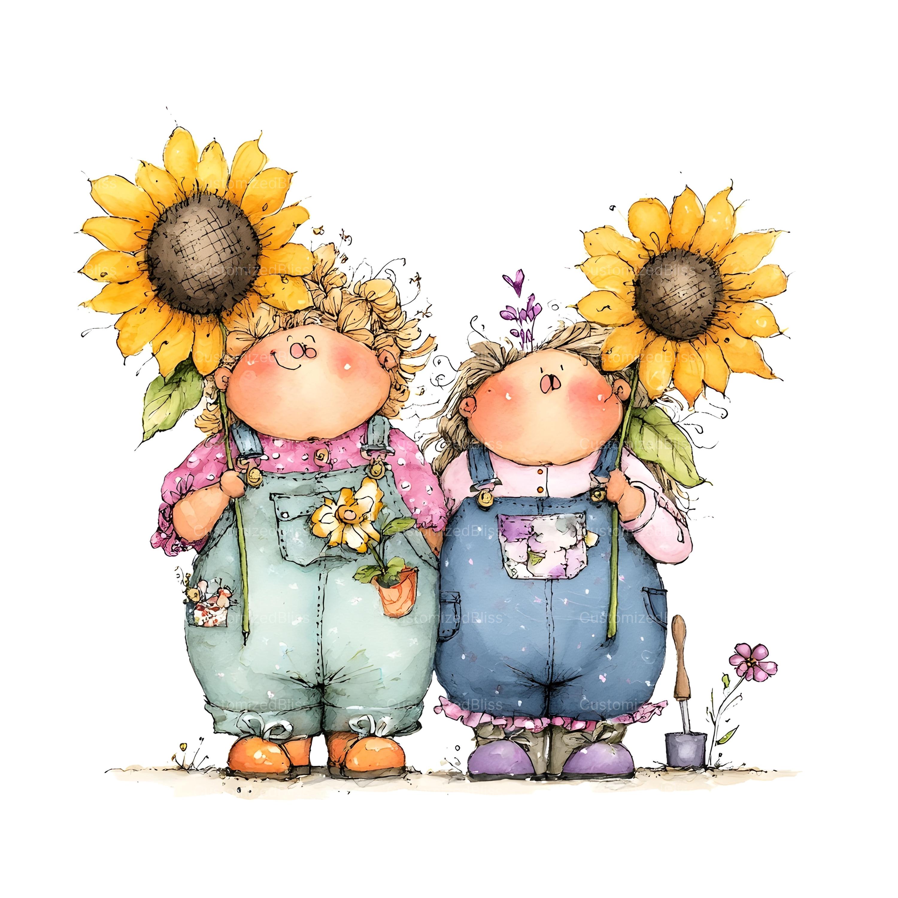 24 Quirky Curvy Ladies Clipart, Whimsical Best Friends Clipart ...
