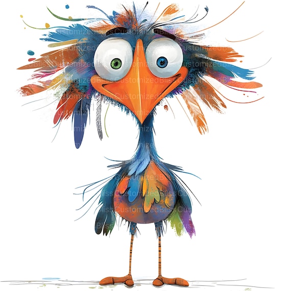 15 種類の気まぐれな鳥のクリップアート、面白い鳥、漫画の鳥