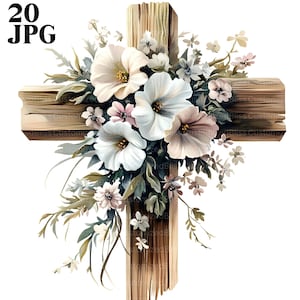 20 Clipart de Páscoa, Clipart de Cruz, Clipart Religioso, Clipart Cristão, JPG de Alta Qualidade, Clipart de Aquarela, Diário de Lixo, Download Digital