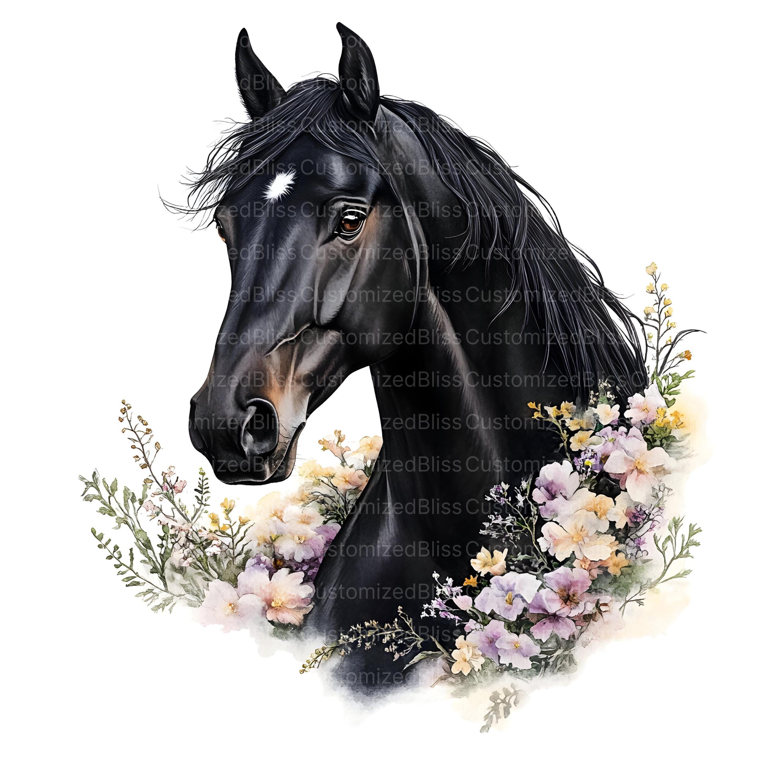 20種類の黒馬のクリップアート、馬の画像、かわいい動物のクリップ