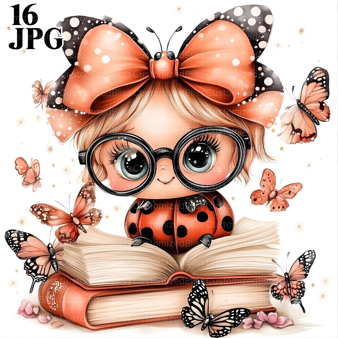 16 Ladybug Clipart, Reading Book Clipart, English Teacher, Library ...