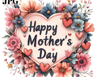 11 Happy Mother's Day Clipart, Mother Clipart, Floral, High Quality JPGs, Watercolor Clipart, Junk Journal, Digital Download, Paper Craft