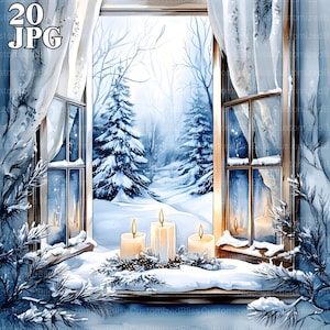 20 Clipart Noël, clipart hiver, Noël des cliparts, clipart de neige, JPG haute qualité, téléchargement numérique usage commercial fabrication de cartes en papier