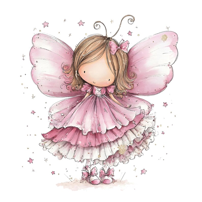 31 Whimsical Pink Fairy Clipart Cute Fairy Art Quirky Fairy Images ...