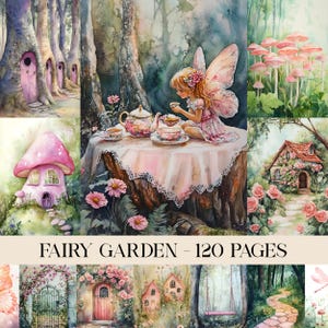 Fairy Garden Junk Journal Seiten, Fairy Journal Kit, Frühling Ephemera, Scrapbook Printable, Printable Paper, Frühling Seiten, Digital Collage