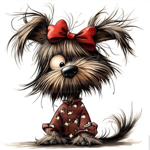 16 Clipart di cani stravaganti, cane divertente, clipart di cuccioli stravaganti, JPG di alta qualità, clipart di acquerelli, diario spazzatura, download digitale, uso commerciale immagine 7
