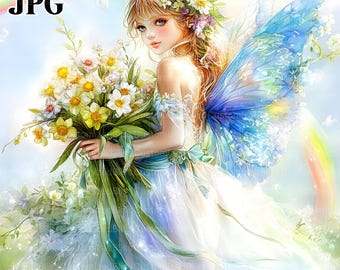 20 春の妖精のクリップアート、妖精のクリップアート、花のクリップ