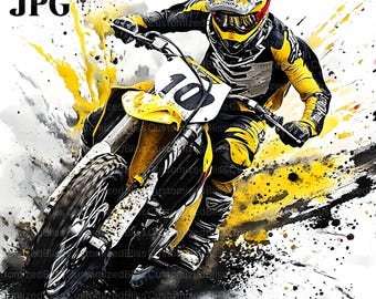 18 Dirt Bike Motocross Clipart, dirt bike clipart, High Quality JPGs, Watercolor Clipart, Junk Journal, Digital Download, Paper Craft