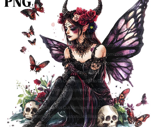 Dark Fairy Clipart Bundle, Fantasy Graphics, Fairy Graphics, Gothic Png ...