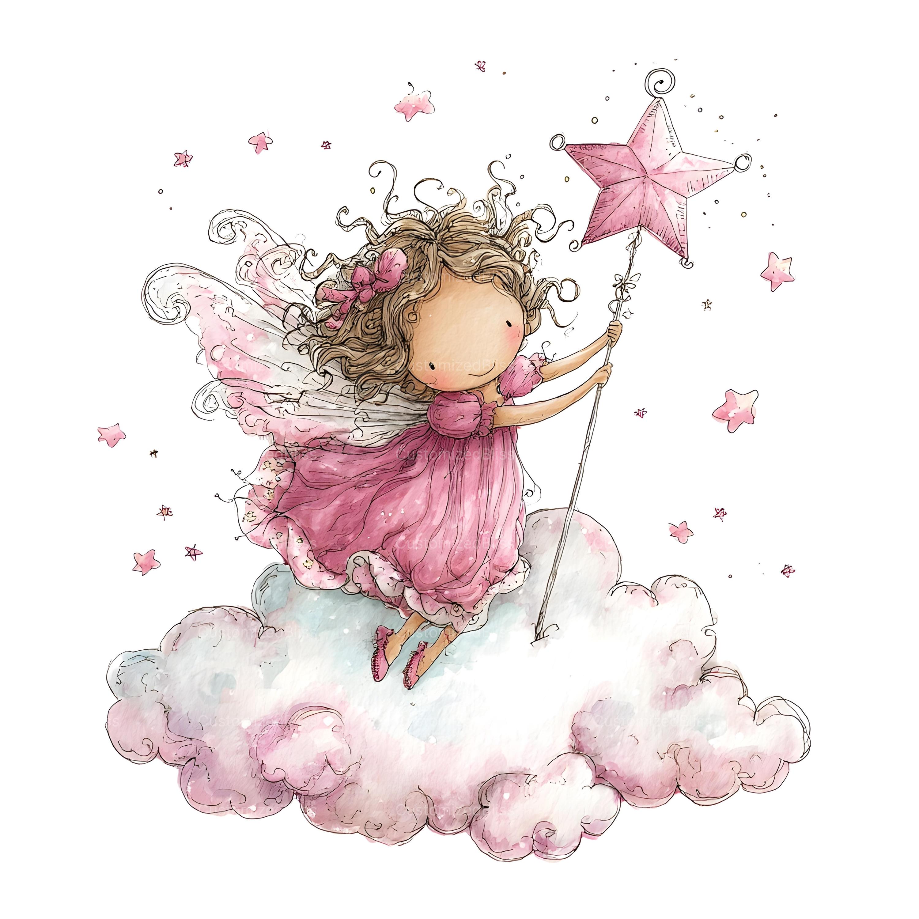 31 Whimsical Pink Fairy Clipart Cute Fairy Art Quirky Fairy Images ...