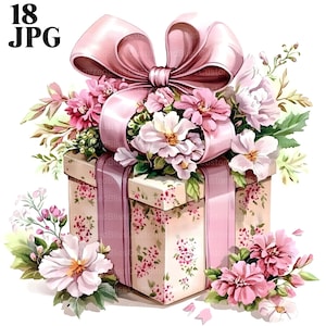 18 Geburtstag Geschenk Clipart, Geburtstag Clipart, vorhanden Clipart, hoher Qualität JPG, Aquarell Clipart, Junk Journal Digital Download Papier Handwerk