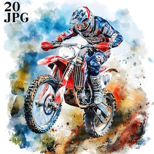 20 Motocross Bike Clipart, Motocross Clipart, Dirty Bike Clipart, Motocykl Clipart, Wysokiej Jakości JPG, Junk Journal, Pobieranie Cyfrowe, Craft
