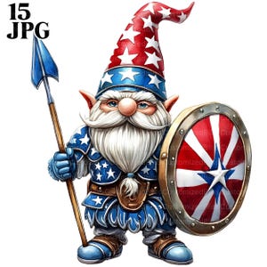 15 Clipart nain patriotique, clipart patriotique, clipart USA, 4 juillet Clipart, haute qualité JPG, Junk Journal téléchargement numérique Paper Craft