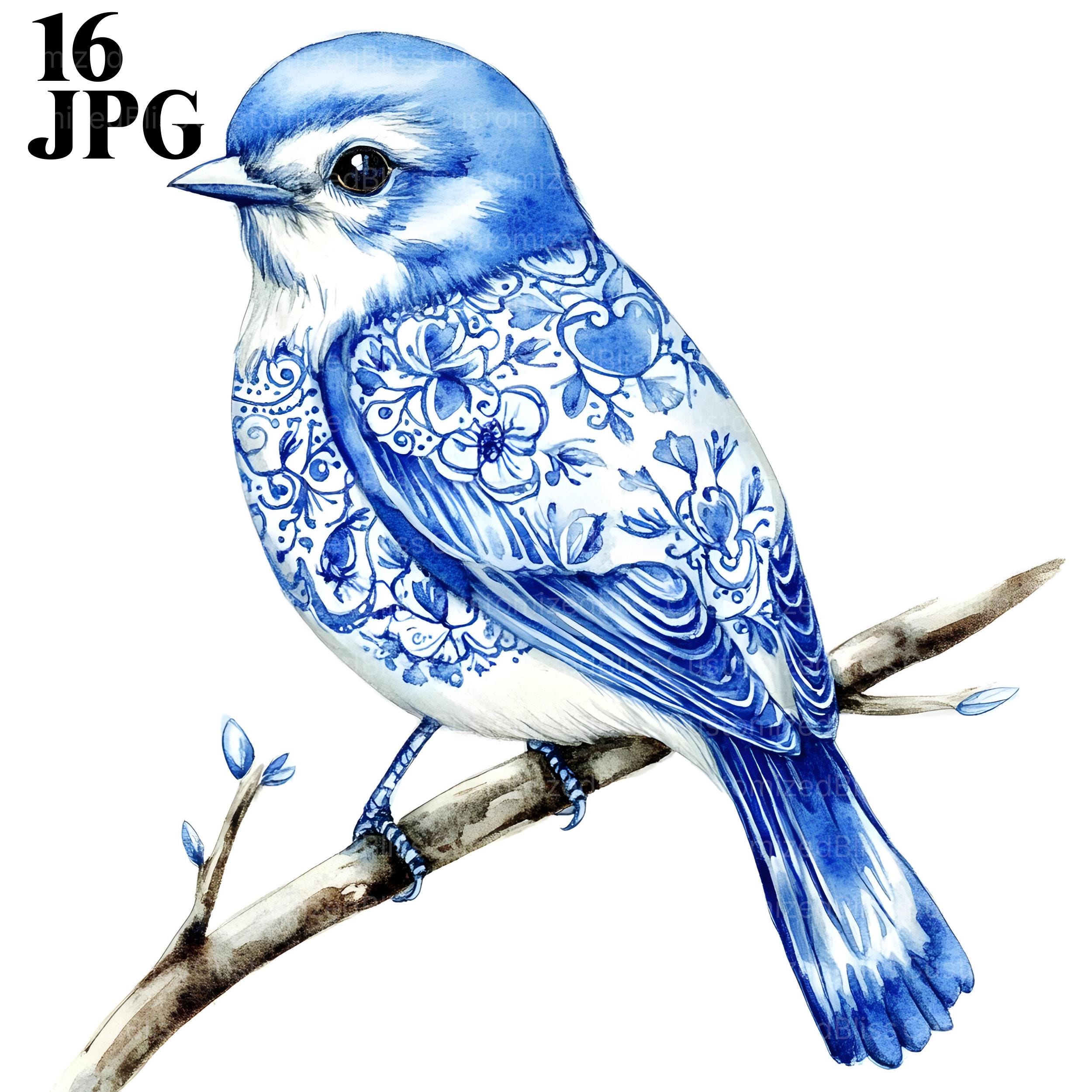 Vintage Porcelain Blue Bird - Etsy