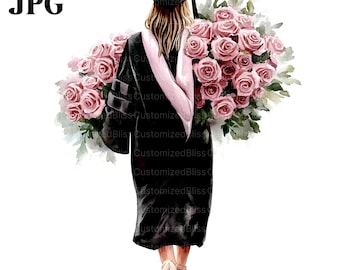 14 clipart de formatura de menina, designs de graduação de estudante, JPG de alta qualidade, clipart de aquarela, diário de lixo, download digital, clip art de artesanato em papel