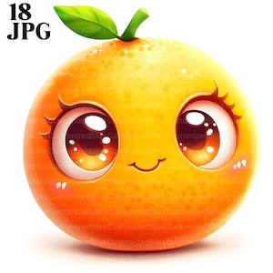 18 Clipart di arance carine, Clipart di cibo carine, Clipart di frutta arancione, Arancia dei cartoni animati, Arancia kawaii, Diario spazzatura, Download digitale, Clip Art JPG