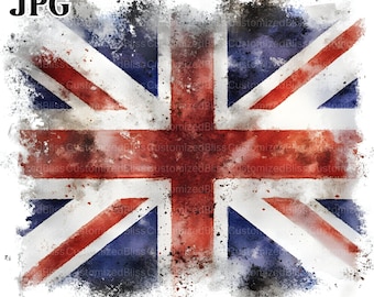 16 British Flag Clipart, Britain Clipart, High Quality JPGs, Watercolor Clipart, Junk Journal, Digital Download, Paper Craft, Commercial Use