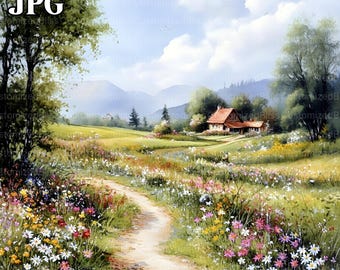 20 landweggetjes clipart, landweg clipart, onverharde weg clipart, platteland clipart, hoge kwaliteit jpg's, junk Journal, digitale download