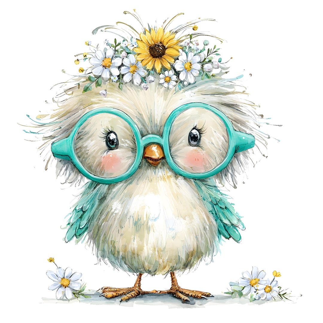 34 Whimsical Funny Bird Clipart, Quirky Bird, Watercolor Bird ...