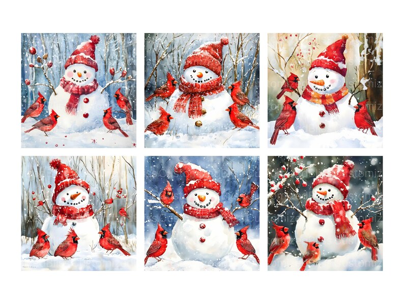 Masterpiece Studios Weihnachtskarten – 18 Stück Mit Schneemann & Kardinal, Inkl. Umschläge, 14,3x7,875 Zoll