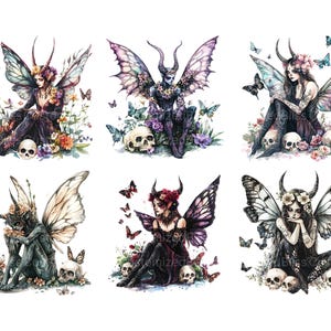 Dark Fairy Clipart Bundle, Fairy Graphics, Fantasy Graphics, Gothic PNG ...