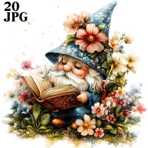 20 Spring Gnomes Clipart, Cute Gnome Clipart, Gnome Images, Spring Clipart, High Quality JPGs, Junk Journal, Digital Download, Paper Craft
