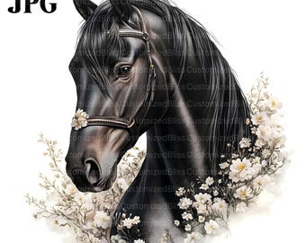 20種類の黒馬のクリップアート、馬の画像、かわいい動物のクリップ