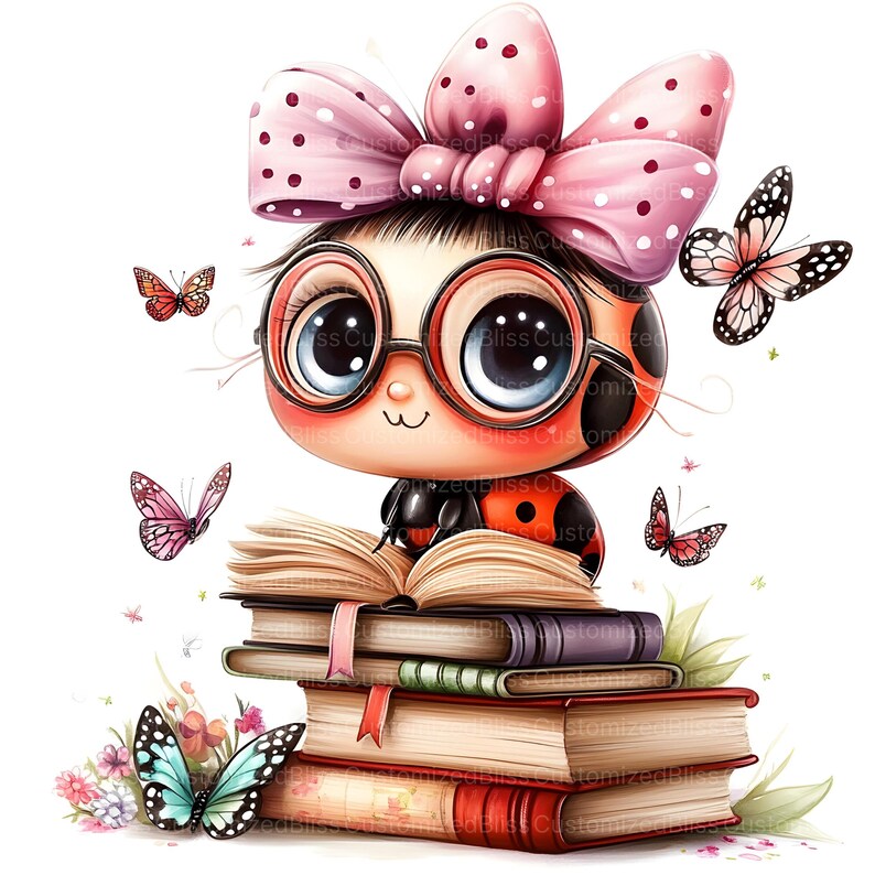 16 Ladybug Clipart, Reading Book Clipart, English Teacher, Library ...