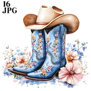 16 Cowgirl Stiefel Clipart, Western-Stiefel, Cowboy-Stiefel, Boot Clipart, Cowgirl Clipart, Western Clipart, hochwertige JPGs, digitaler Download