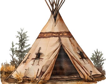 20 Indian Tent Teepee Clipart, Native American Tent Clipart, High