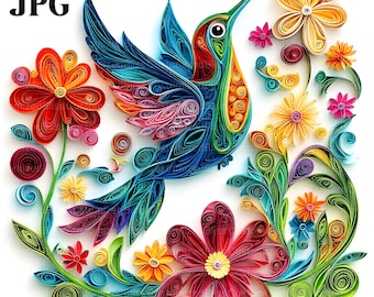 15 Quilling Birds Clipart, Colorful Quilling Birds, Bird Images, Bird Quilling, Paper Birds, Craft Birds, High Quality JPGs, Card Making