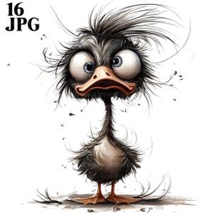 16 Clipart original d'oie, des cliparts oiseau drôle, des cliparts animaux drôles, JPG de haute qualité, des cliparts aquarelle, Junk Journal, téléchargement numérique