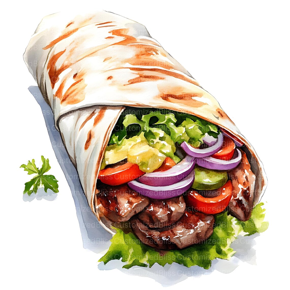 20 Doner Kebab Clipart, Shawarma Clipart, Street Food Clipart, Quality ...